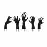 Pack 5 Estacas De Metal Manos Zombies Adorno Halloween