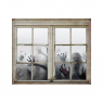 Ventana Falsa Con Zombies 90x80cm Adorno Halloween