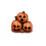 Triple Calabaza Con Luz Led 29x27cm Decoración Halloween