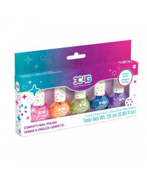 set 5 esmaltes de uñas para niñas confetti 