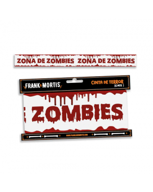 Cinta De Advertencia 6mts Zona De Zombies Deco Halloween F&m