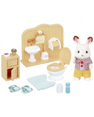 Chocolate Rabbit Brother Set Baño Sylvanian Families Calico 5015