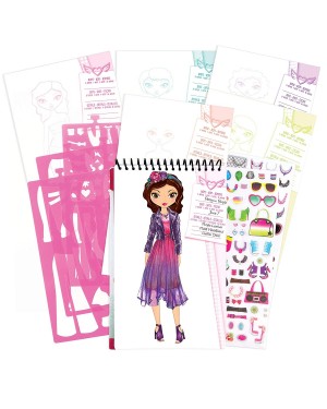 Set Para Pintar Y Diseñar Moda + 125 Pegatinas 4 Stencils