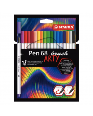 Lápices Stabilo Brush Pen 18 Colores Acuarelables Punta Pincel