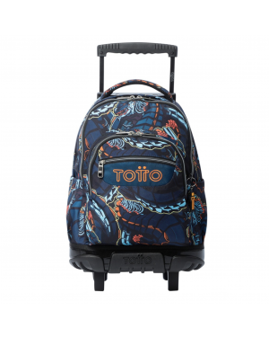 Mochila Escolar Con Ruedas Totto Rue Bomper Azul Para Niños