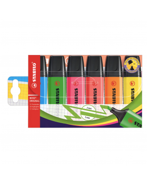 Pack 6 Destacadores Boss Colores Fluorescente Stabilo