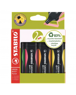 Set 4 Marcadores Fluorecentes Destacador Stabilo Green Boss