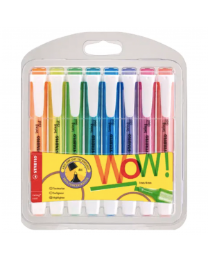 Set 8 Destacadores Fuorescentes Swing Cool Stabilo Blanco