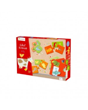 Caja 4 juegos granja puzzle memorice  y loto juego niños /as 