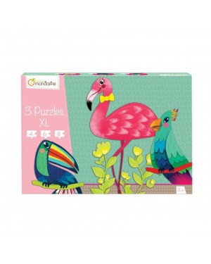 3 puzzles XL, Pájaros tropicales