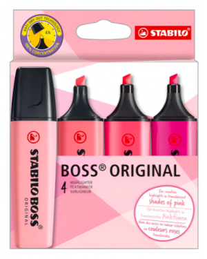 Destacadores Stabilo Boss Shades Of Pink Estuche 4 Unidades Rosa