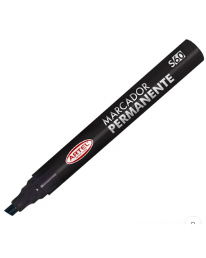 Marcador Permanente plumon S60 Punta Biselada Negro ARTEL
