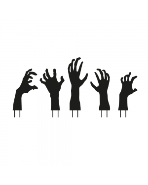 Pack 5 Estacas De Metal Manos Zombies Adorno Halloween
