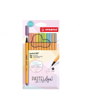 12 Colores Pastel Love Stabilo 88 Point Tiralineas Lapices