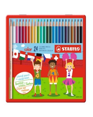 Lápices de 24 colores caja metalica stabilo