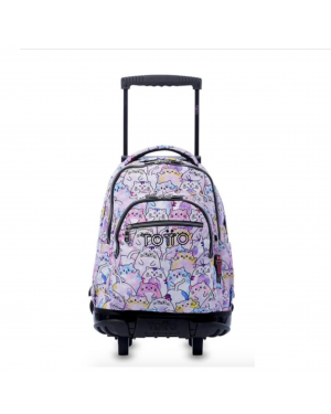 Mochila Escolar Con Ruedas Rue Bomper Gatitos Niños Totto
