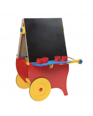 Pizarra Tiza Y Plumón Didáctica Doble Para Niños De Madera - Rojo