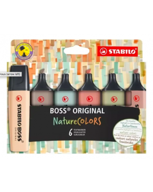 Destacadores Stabilo Boss Nature Colors Pack X 6 Tintas