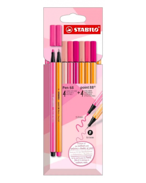 Set 8 Tiralineas Marcadores Stabilo Rosa Point 88 Pen 68 Rosa