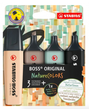 Set 4 Marcadores Destacadores Stabilo Natural Colors