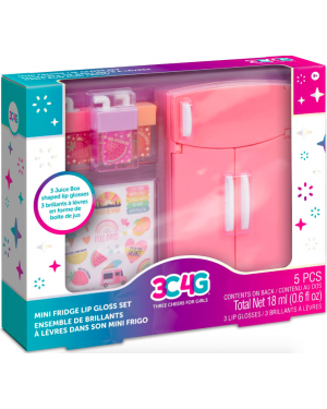 Set 3 labiales gloss con Mini Refri juguete Make it real