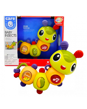 Sonajero Oruga Bebé Con Luz Y Musica Niños Didactico
