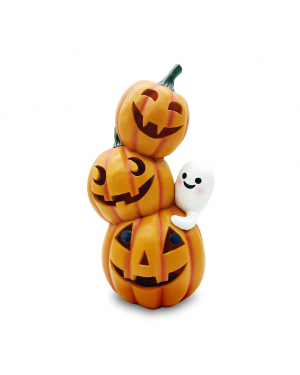 Adorno Calabaza Fantasma Con Luz Led 38cm Halloween Deco
