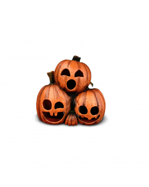 Triple Calabaza Con Luz Led 29x27cm Decoración Halloween